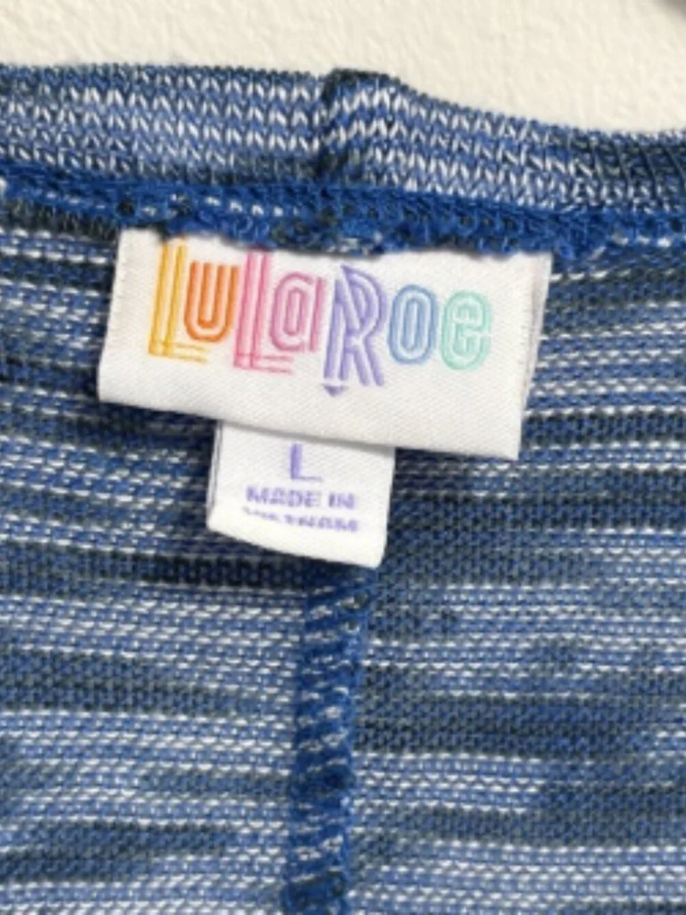 Lularoe Joy Longline Sleeveless Vest Womens L Blue Spacedye Duster Cardigan New